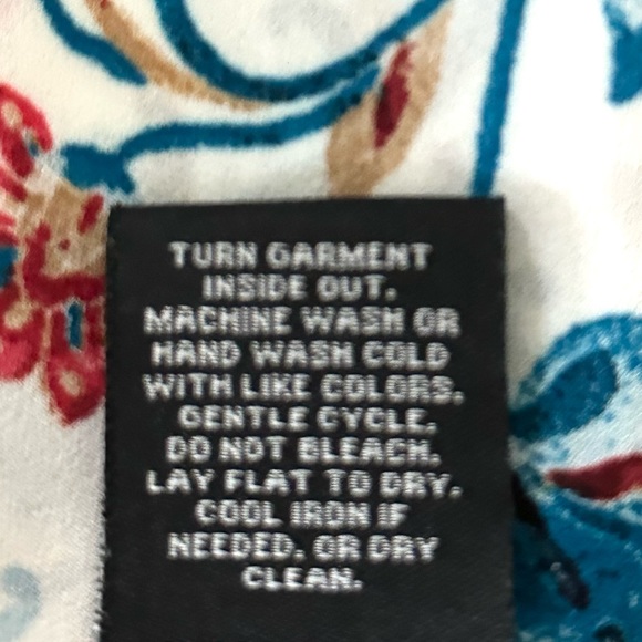 Zac & Rachel Floral Paisley Blouse White, Blue, & Red Tunic Top Size M - Picture 8 of 10